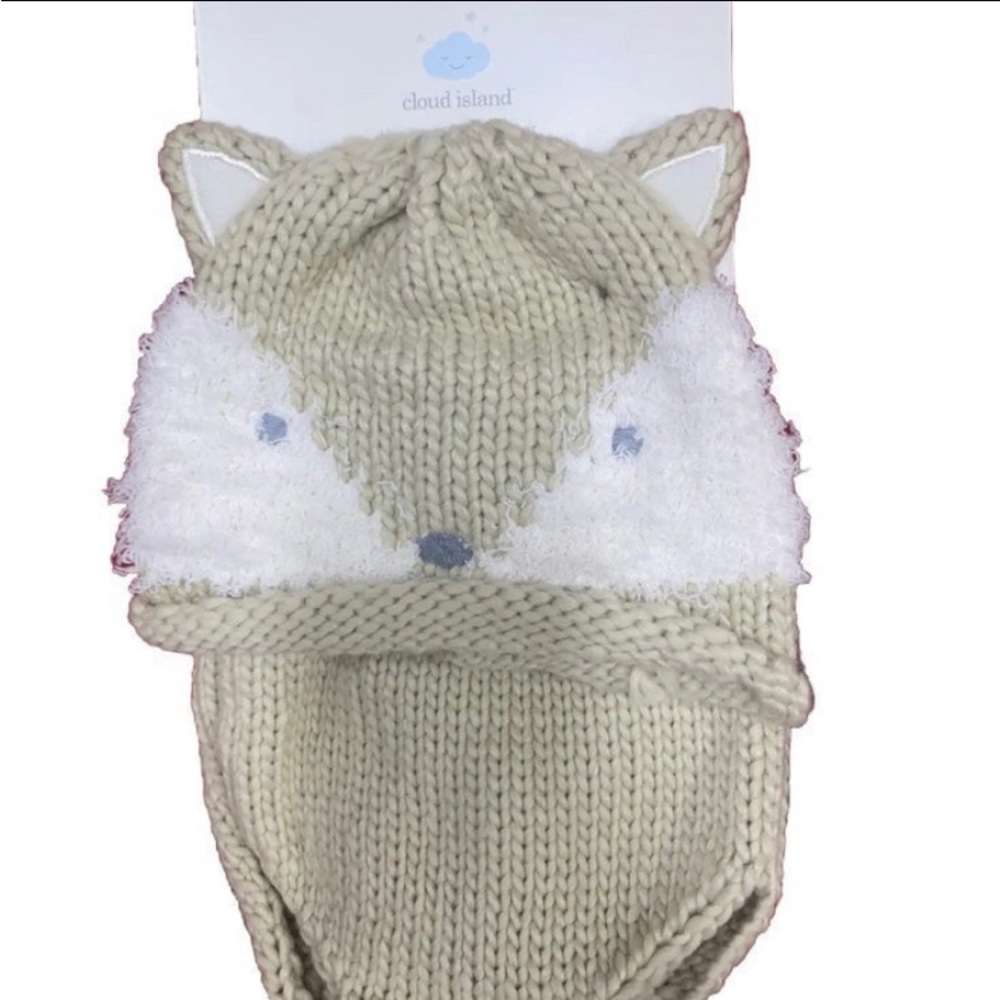 New Baby Cloud Island Fox Hat and Diaper Cover Set OSFM.